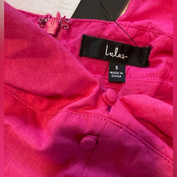 LuLus Hot Pink Linen Dress - Picture 3 of 7